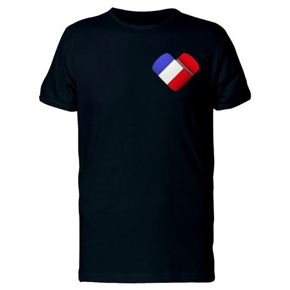 I Love France Heart Flag T-Shirt Men -Image by Shutterstock, Male Small