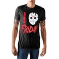 thumbnail image 1 of I Love Friday Jason Voorhees Mask Shirt Distressed Licensed Graphic T-Shirt, 1 of 3