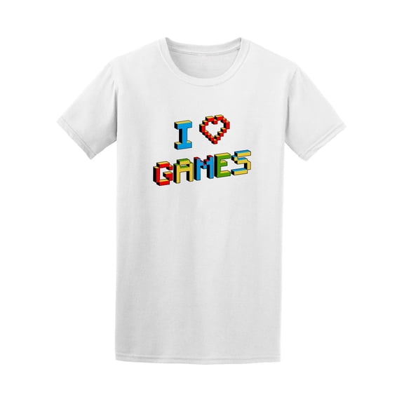 I Love Games Vintage Pixel Quote Tee Men's -Image by Shutterstock