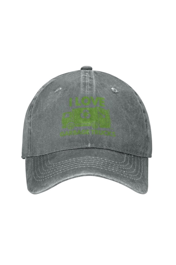 I Love Garbage Truck Adult Adjustable Classic Washed Casquette Cap Hat Baseball Cap For Man For Woman