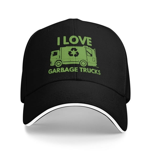 I Love Garbage Truck Men Women Sandwich Cap Classic Baseball Capunisex Adjustable Casquette Dad Hat