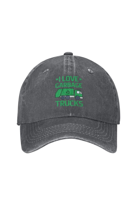 I Love Garbage Trucks Cowboy Hat Baseball Hat Trucker Hat For Men Women Retro Denim Hats Baseball Cap Dad Hat