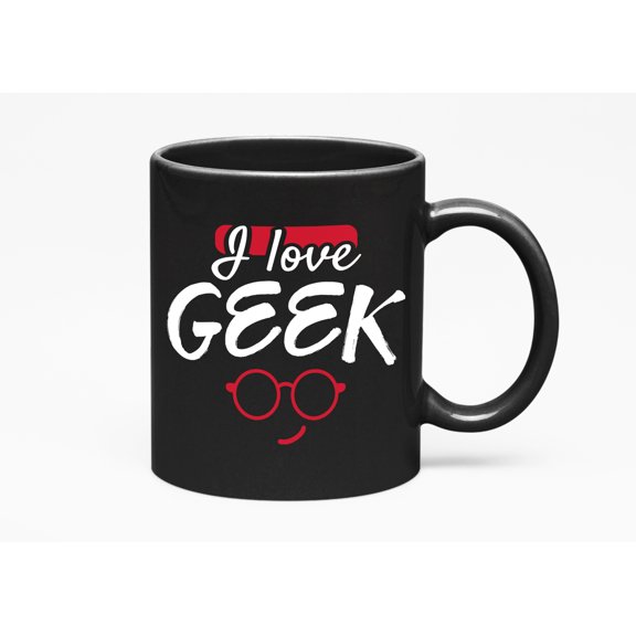 I Love Geek, Black 11oz Ceramic Mug
