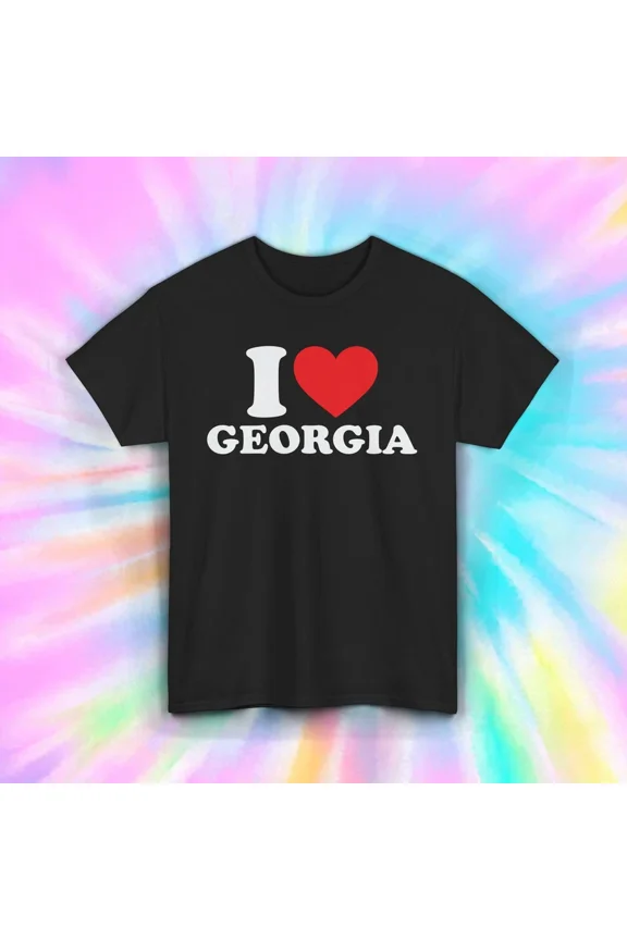 I Love Georgia Peach State Retro Travel Souvenir Graphic Unisex T-Shirt, up to Size 5XL