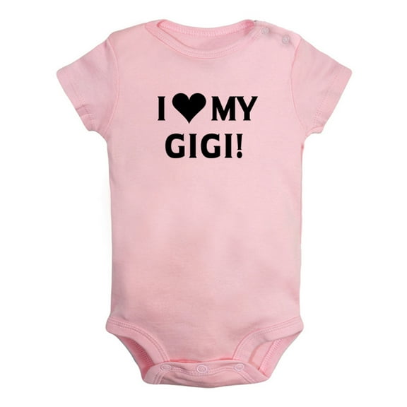 I Love My Gigi Funny Rompers For Babies, Newborn Baby Unisex Bodysuits, Infant Jumpsuits, Toddler 0-24 Months Kids One-Piece Oufits (Pink, 0-6 Months)