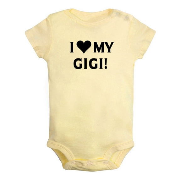 I Love My Gigi Funny Rompers For Babies, Newborn Baby Unisex Bodysuits, Infant Jumpsuits, Toddler 0-24 Months Kids One-Piece Oufits (Yellow, 0-6 Months)