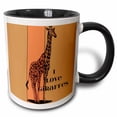 thumbnail image 1 of 3drose, I Love Giraffes - Cute Animals - Fun Art, 11oz Two-tone Black Mug, 1 of 6