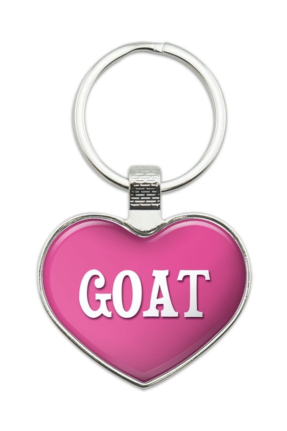 I Love Goat Heart Metal Key Chain