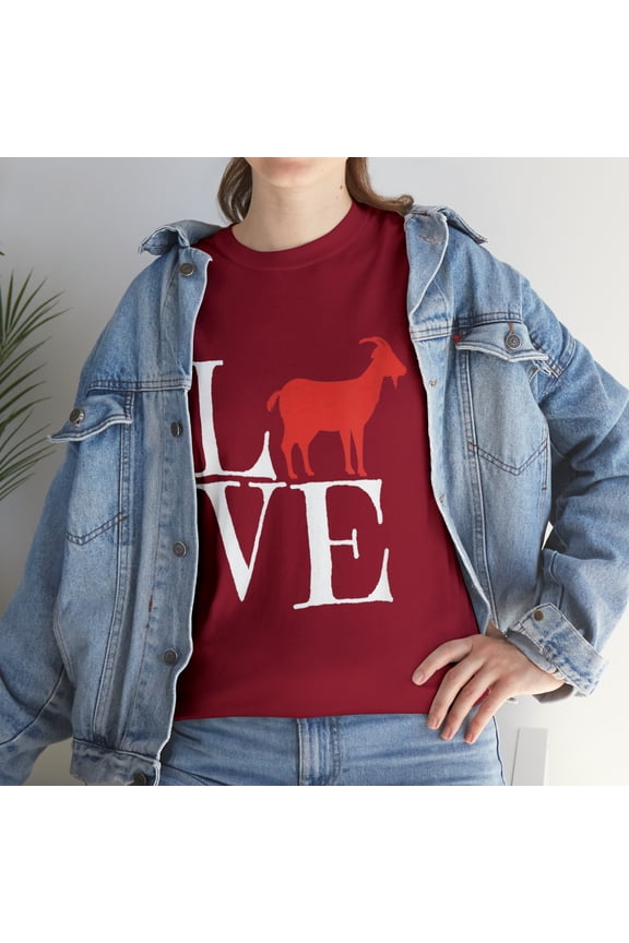 I Love Goats With Red Goat T-Shirt