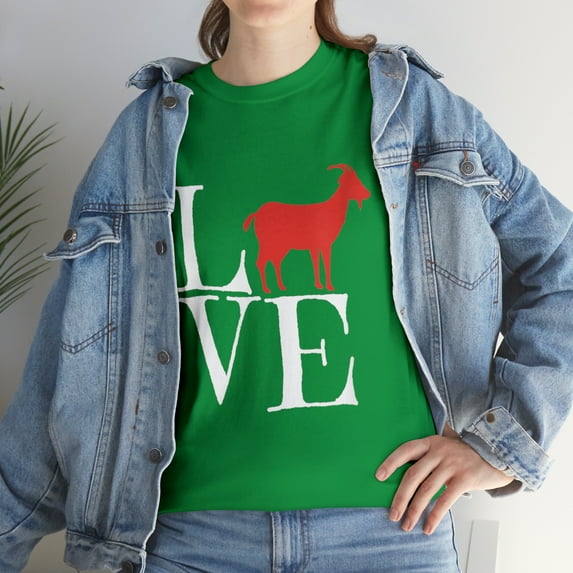 I Love Goats With Red Goat T-Shirt