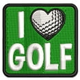 thumbnail image 1 of I Love Golf Heart Shaped Ball Sports Applique Multi-Color Embroidered Hook & Loop Patch - 2.0 Inch Mini, 1 of 5