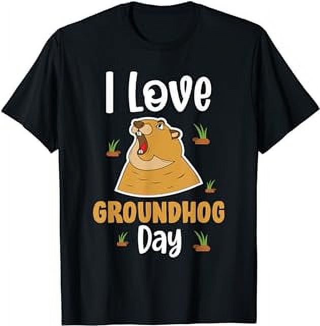 I Love Groundhog Day | Funny Woodchuck Groundhog Day Men Kid T-Shirt ...