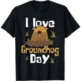 thumbnail image 1 of I Love Groundhog Day Funny Woodchuck Softstyle Unisex T-Shirt,Black Color,Size 3T, 1 of 5