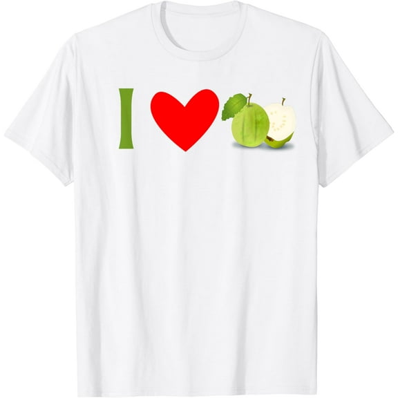 I Love Guava Guayaba Fruit T-Shirt100% pure cotton white short-sleeved T-shirts for men and women