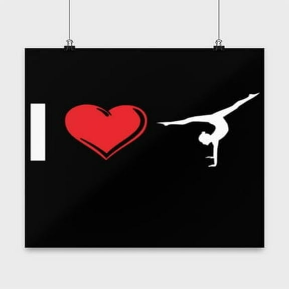 I Love Gymnastics Wall Art - Gymnastics Enthusiast - 13x13 Poster Print