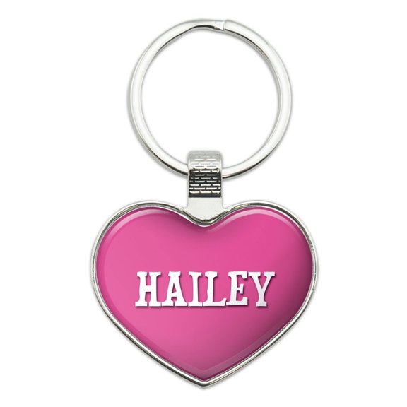 I Love Hailey Heart Metal Key Chain