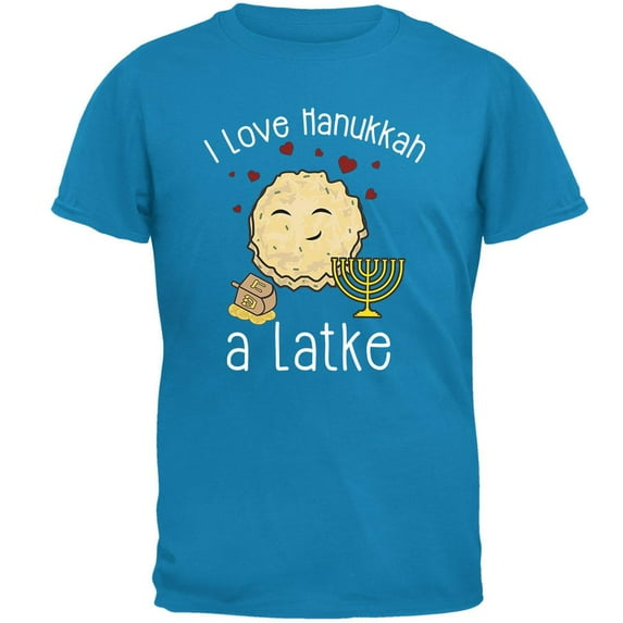 I Love Hanukkah A Lot Latke Mens T Shirt Sapphire MD