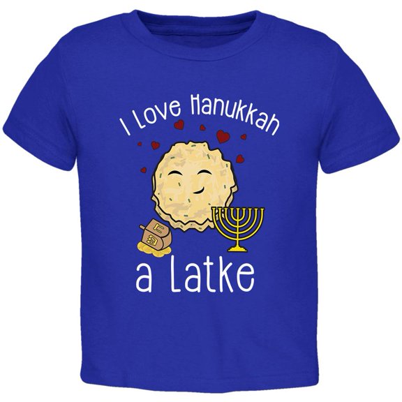 I Love Hanukkah A Lot Latke Toddler T Shirt Royal 3T