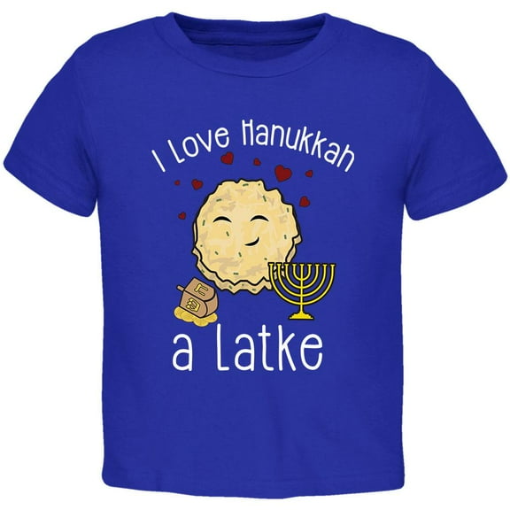 I Love Hanukkah A Lot Latke Toddler T Shirt Royal 4T