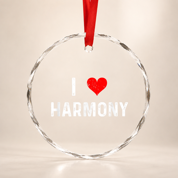I Love Harmony Heart Sing Singer Singing Choir Glass Ornament
