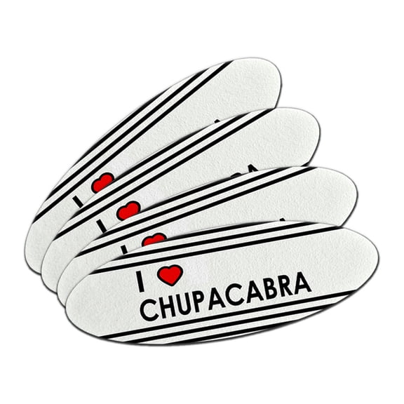 I Love Heart Aardvarks Double-Sided Oval Nail File Emery Board Set 4 Pack