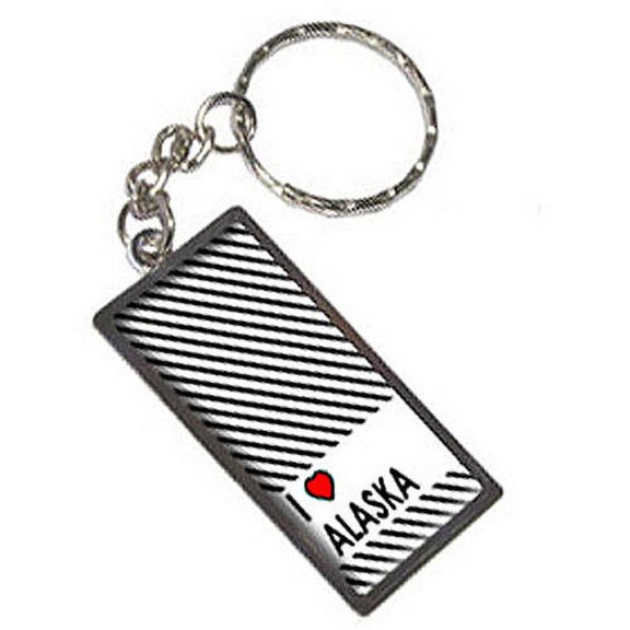 I Love Heart Alaska Keychain Key Chain Ring