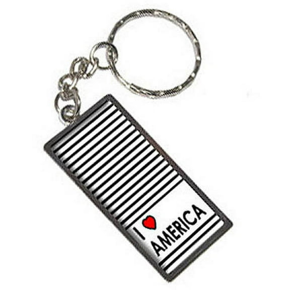 I Love Heart America Usa Keychain Key Chain Ring