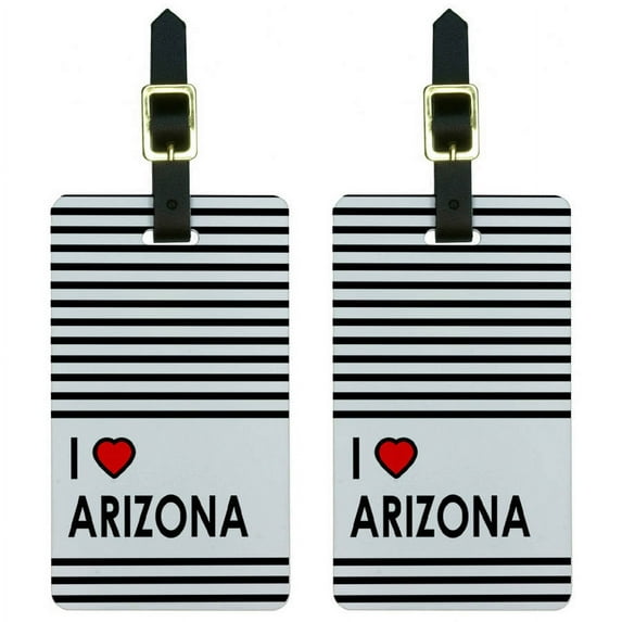 I Love Heart Arizona Luggage Tags Suitcase Carry-On ID, Set of 2