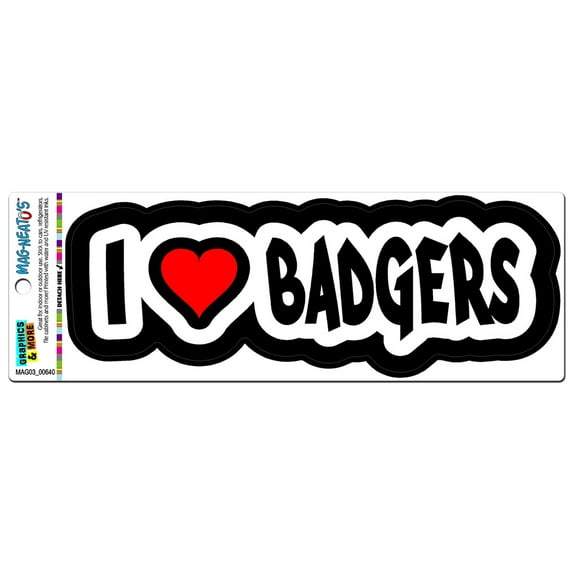 I Love Heart Badgers MAG-NEATO'S(TM) Car/Refrigerator Magnet