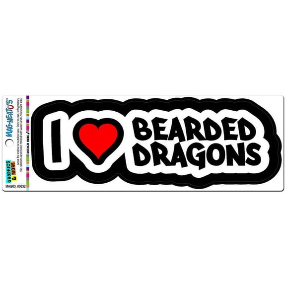 I Love Heart Bearded Dragons - Reptiles MAG-NEATO'S(TM) Car/Refrigerator Magnet