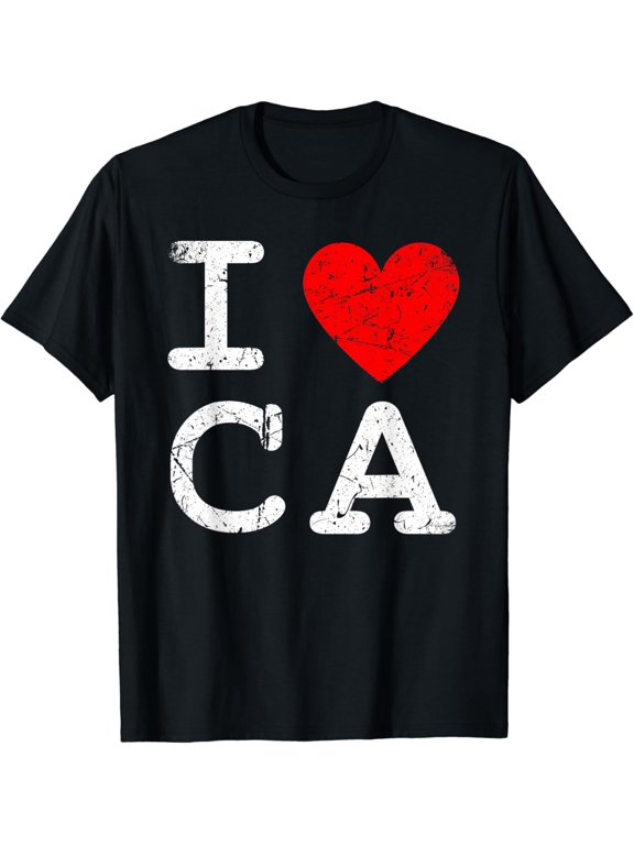 I Love Heart California USA State CA Souvenir Gift Grunge T-Shirt mens t shirt,black,women,funny,misfits,men,journey