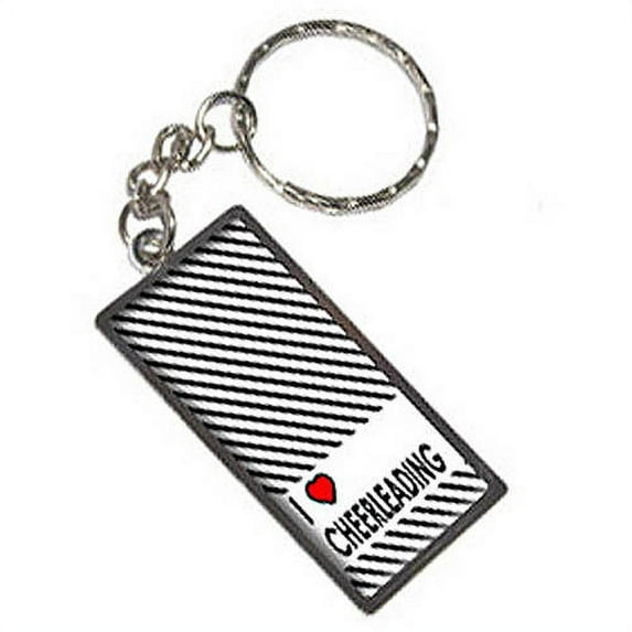 I Love Heart Cheerleading Keychain Key Chain Ring