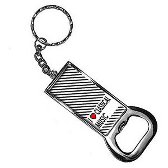I Love Heart Classical Music Keychain Key Chain Ring Bottle Bottlecap Opener