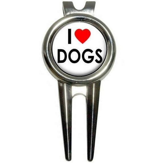 I Love Heart Dogs Golf Divot Repair Tool