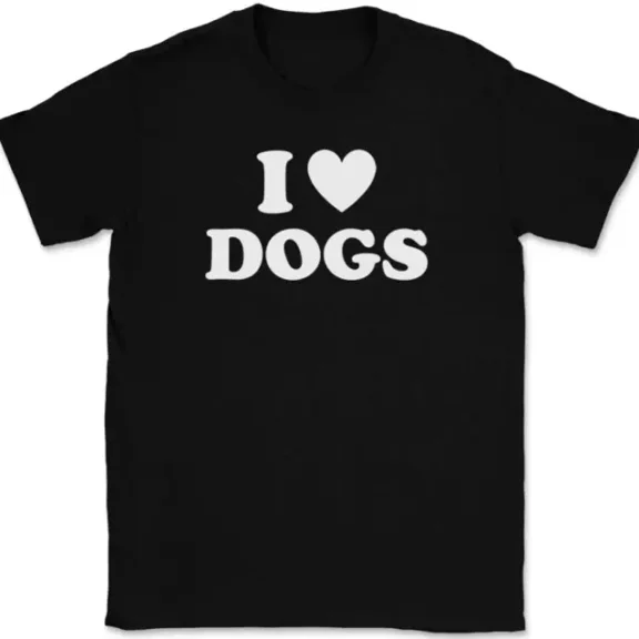 I Love Heart Dogs T-Shirt Tee Funny K9 Animal Novelty Gift Unisex S-5XL Hot Trending Shirt, Vintage Birthday Gift