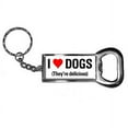thumbnail image 1 of I Love Heart Dogs They're Delicious Keychain Key Chain Ring Bottle Bottlecap Opener, 1 of 1