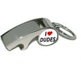 thumbnail image 1 of I Love Heart Dudes, Plated Metal Whistle Bottle Opener Keychain Key Ring, 1 of 1