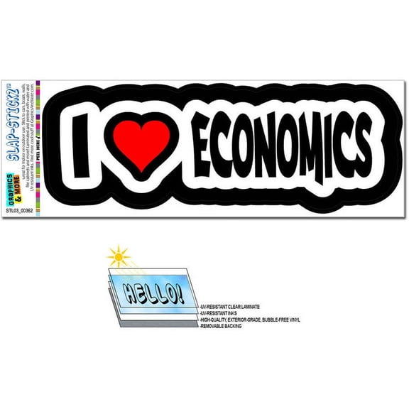 I Love Heart Economics Automotive Car Window Locker Bumper Sticker