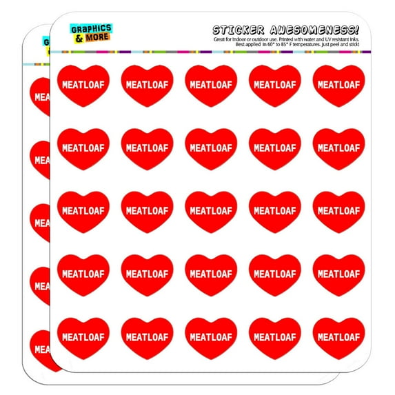 I Love Heart - Food - Meatloaf - 1" Scrapbooking Crafting Stickers