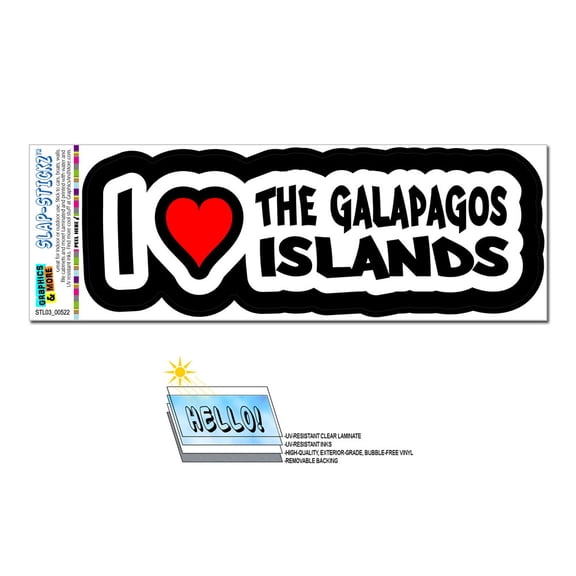 I Love Heart Galapagos Islands SLAP-STICKZ(TM) Premium Sticker