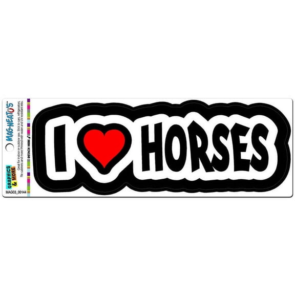 I Love Heart Horses Automotive Car Refrigerator Locker Vinyl Magnet