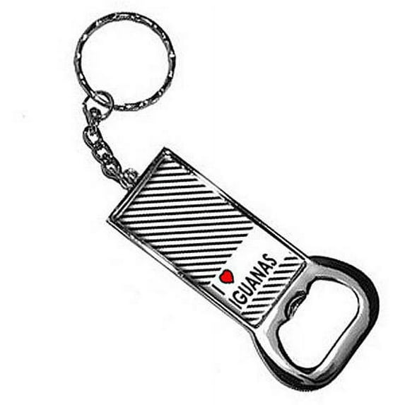 I Love Heart Iguanas Keychain Key Chain Ring Bottle Bottlecap Opener