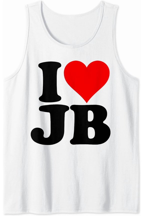 I Love Heart Jb J.B. Initials Monogram Tank Top Size S-3XL