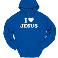 thumbnail image 1 of I Love Heart Jesus Hooded Sweatshirt Hoodie Christian God Faith Gift - Royal Blue, 3XL, 1 of 1
