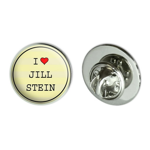 I Love Heart Jill Stein Presidential Election Round Metal Lapel Hat Pin Tie Tack Pinback