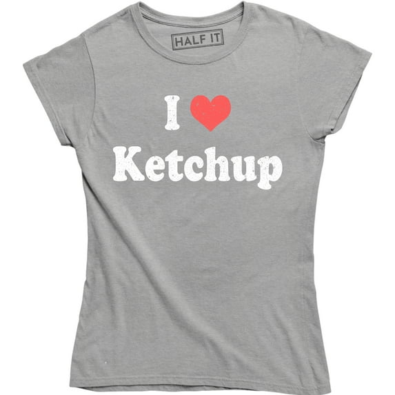 I Love Heart Ketchup Lovers Funny Tomato Cool Dad Gift Women's T-Shirt