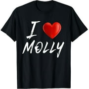 I Love Heart MOLLY Family Name T Shirt