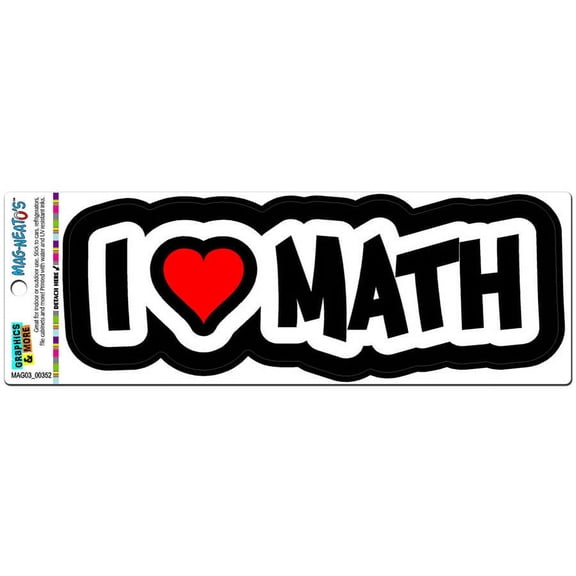I Love Heart Math Automotive Car Refrigerator Locker Vinyl Magnet