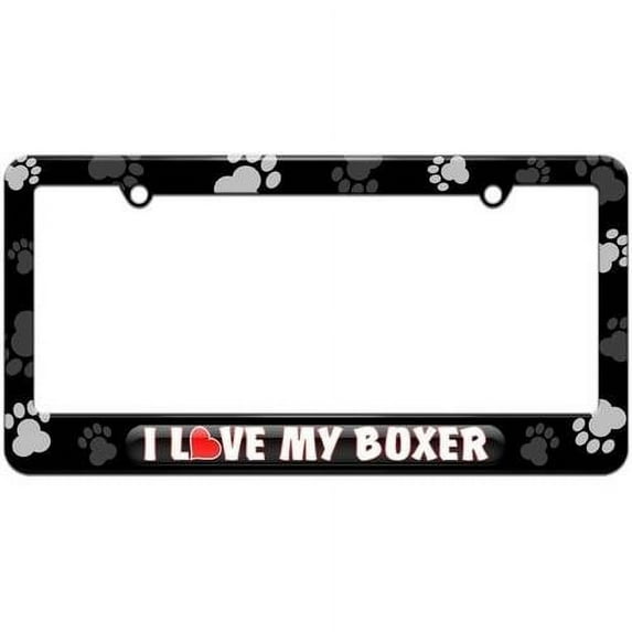 I Love Heart My Boxer License Plate Tag Frame, Multiple Colors
