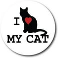 thumbnail image 1 of I Love Heart My Cat 5 inch Round Car Decal, 1 of 3